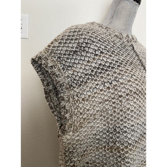 J Jill Pure Womens Size XS/S Poncho Tunic Sweater Chunky Knit Beige Melange - Picture 6 of 10